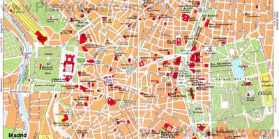 Peta jalan burgundy Madrid Sepanyol