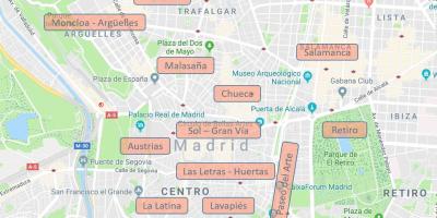 Peta Madrid Sepanyol kawasan