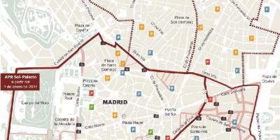 Peta Madrid tempat letak kereta