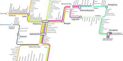 Peta nama peta kereta api Madrid