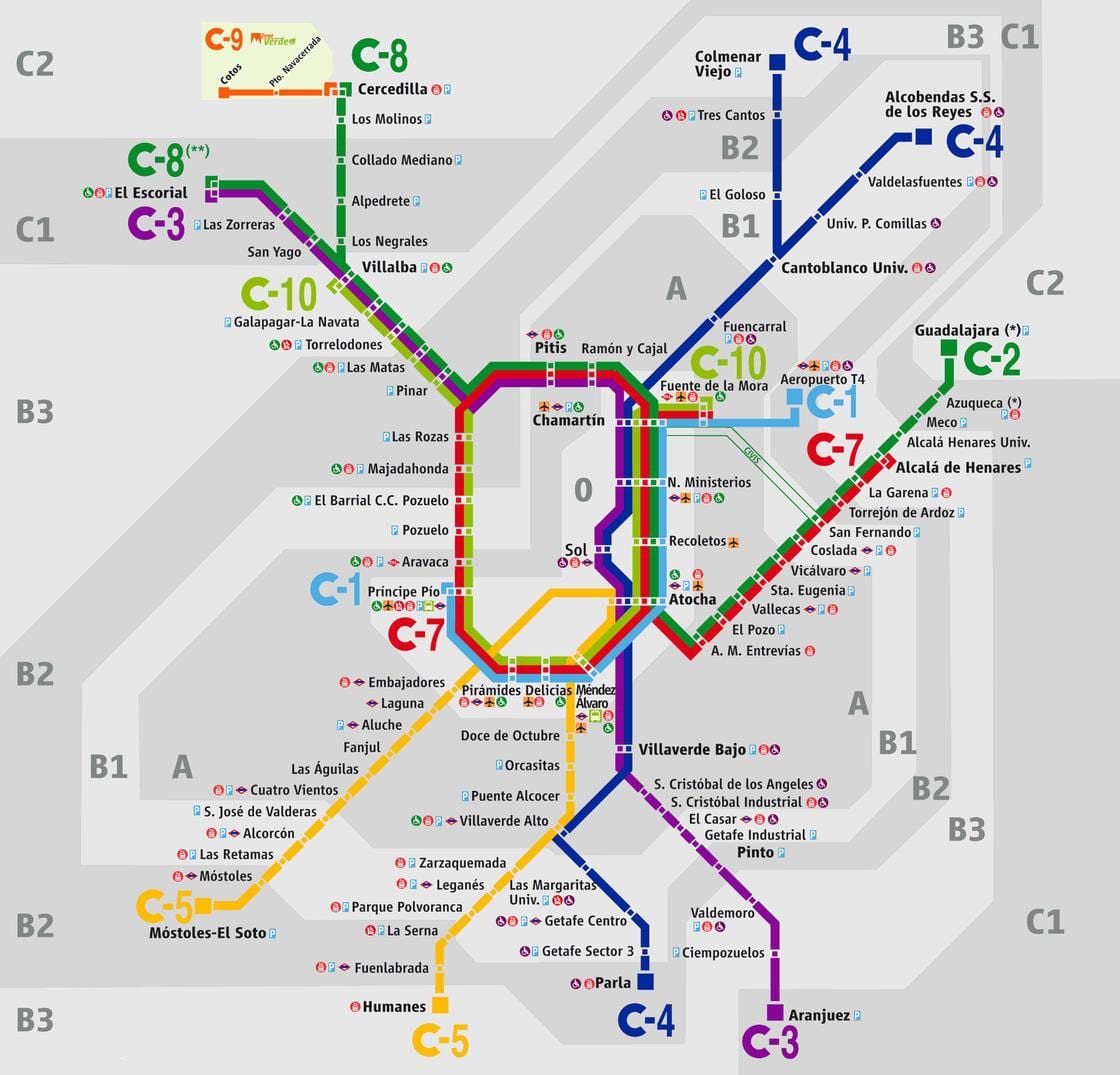 peta Madrid atocha stesen kereta api