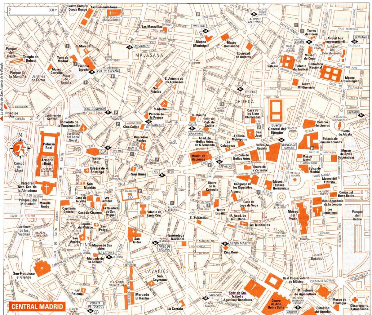 pelancong peta Madrid pusat