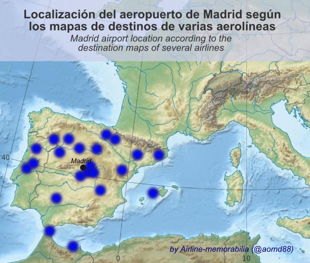 peta Madrid terbang destinasi