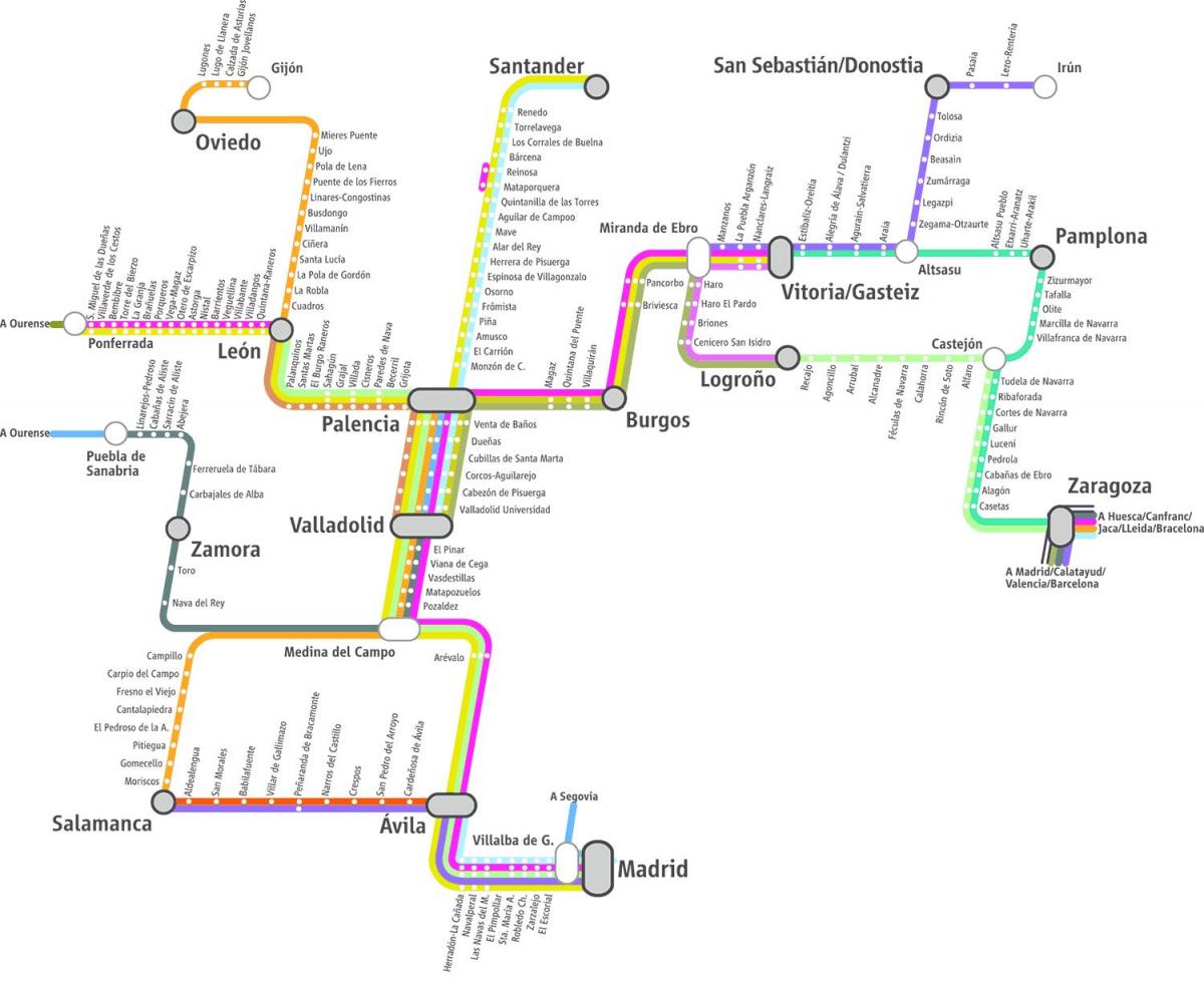 peta nama peta kereta api Madrid