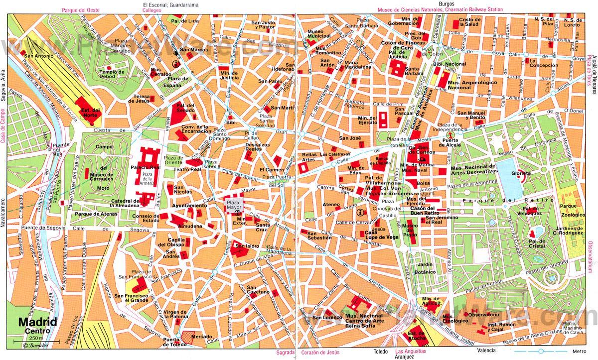 Pusat bandar Madrid peta jalan